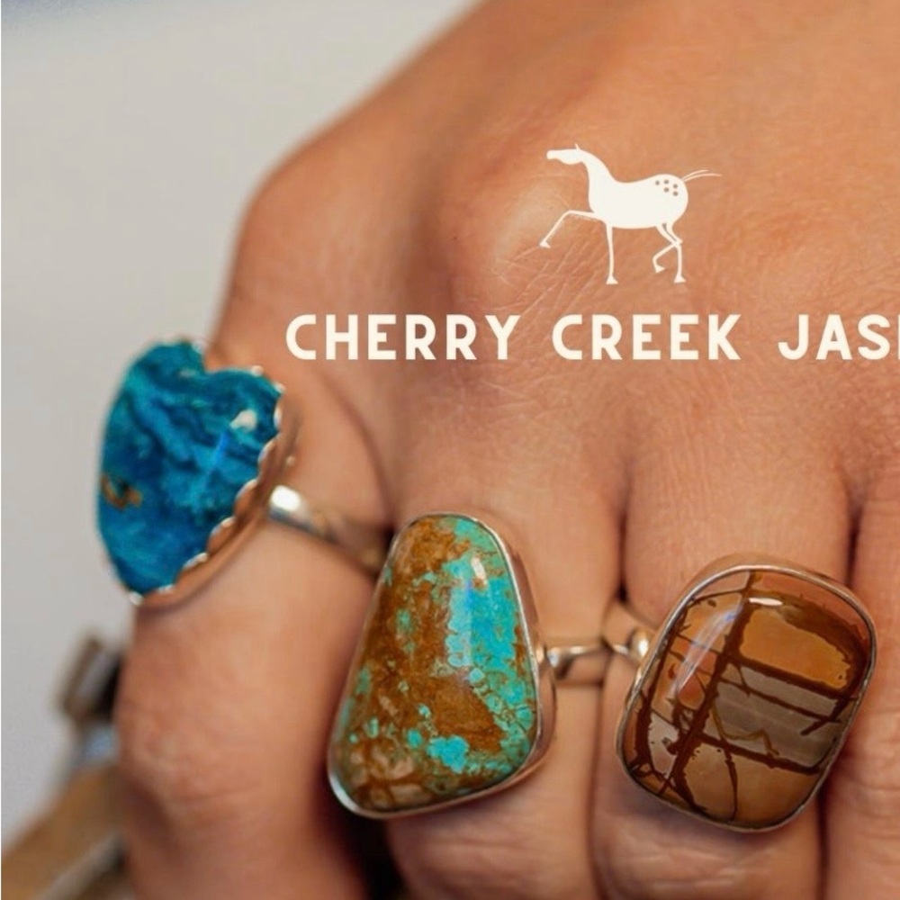 Turquoise Ring Set In Sterling Silver, Southwestern, Boho, Hippie